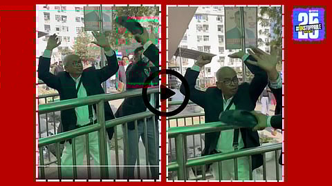 A detailed view of the court premises where senior lawyer Rakesh Kishor was reportedly assaulted after the shoe-throwing incident involving former Chief Justice B. R. Gavai.