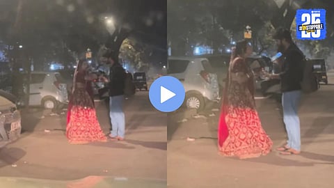 A bride in a red lehenga is seen emotionally meeting her lover just hours before her wedding, a moment that has gone viral on social media and sparked intense debate.