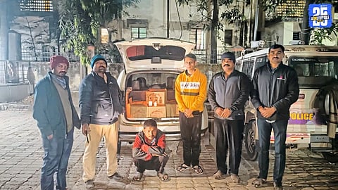 Major Raid in Rajur: Police Seize Illicit Liquor Stock