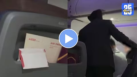 viral Instagram video showing chaos in Air India's business class cabin during the Delhi-Bangkok flight after an intoxicated passenger allegedly urinated on fellow travellers