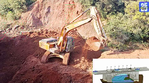 Officials inaugurating the new alternative road project near Venna Lake in Mahabaleshwar.