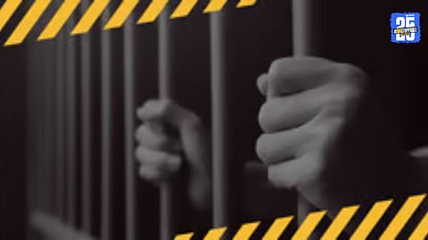 Barshi police displaying the seized pistol, live cartridges and car after the arrest.