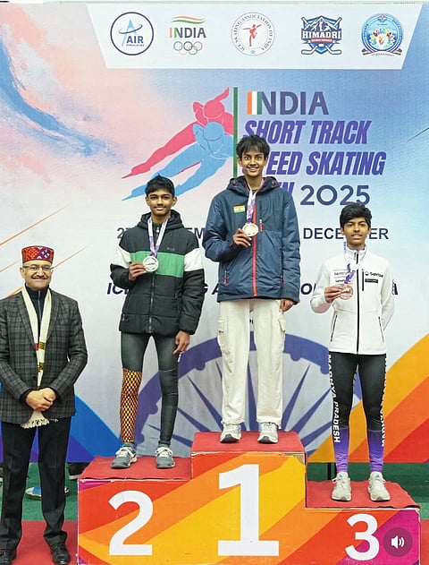 राष्ट्रीय आइस स्केटिंग स्पर्धेत सिद्धांत मांडगेला सुवर्ण