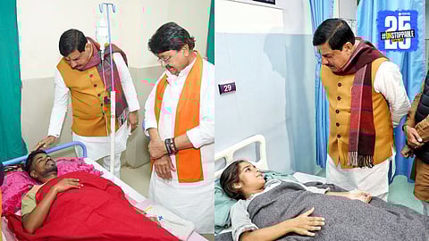 Chief Minister Dr. Mohan Yadav interacting with patients during his visit to hospitals in Indore following the contaminated water health emergency