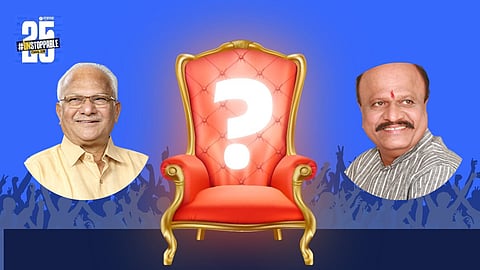 BJP leaders and candidates during the campaign strategy meeting in Sangli ahead of municipal elections.