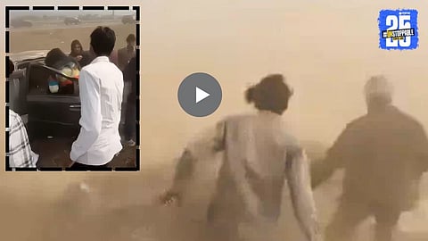 A damaged car after a horrific accident on the Delhi-Mumbai Expressway, highlighting the impact of high-speed collisions while confirming no loss of life.