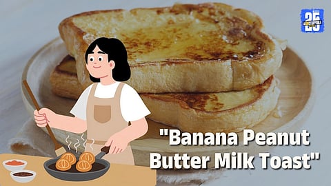 "Banana Peanut Butter Milk Toast"