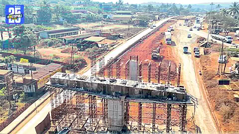 An incomplete stretch of the Mumbai-Goa highway highlighting ongoing
