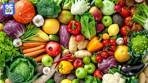 Farmers selling fresh vegetables at Jaysingpur market ahead of the Bhogi festival.