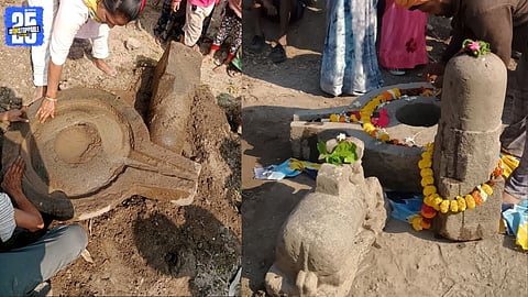 Ancient Shivalinga and Nandi Idols Unearthed in Kalamb