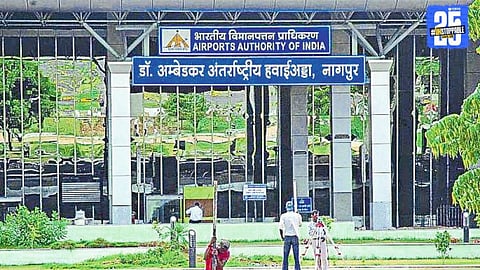 Aerial view of Nagpur airport amid expectations of its handover to the GMR Group.