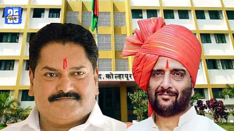 Former MP Sanjay Mandlik meeting former MLA Sanjay Ghatge at Annapurna Sugar Factory