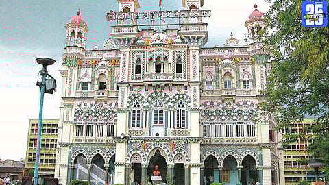 Solapur Municipal Corporation building after official gazette publication of civic election results.