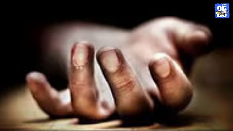 Police personnel at the station after a POCSO accused was found dead in custody in Nagpur.