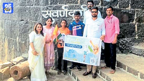 Runner Asma Kurane during her heritage run at Suvarnadurg Fort in Maharashtra.