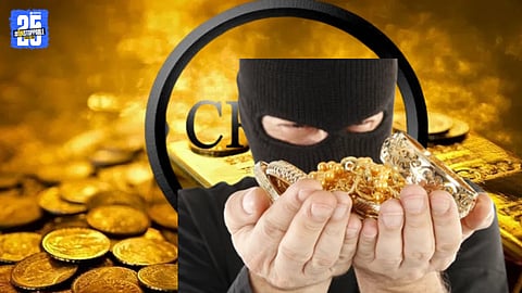 Police examining the house after gold theft in a closed residence in Jat.