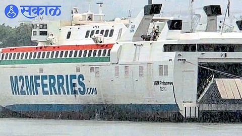 Ro-Ro ferry vessel during sea trial on Mumbai to Vijaydurg Konkan route.