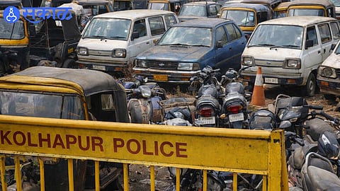 RTO officials inspecting old vehicles for safety and registration compliance.