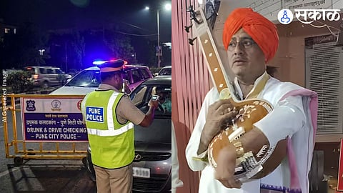 Famous kirtankar Amritanand Maharaj speaking during a Pune Traffic Police counseling session over an alleged drunk and drive case.