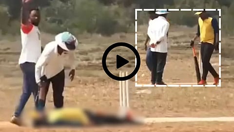 A tragic moment captured at Chinchakhari cricket ground in Ratnagiri where a player collapsed during a match after suffering a sudden heart attack.