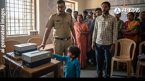 Child Accidentally Presses EVM Button in Akluj Polling Booth, Sparks Statewide Buzz