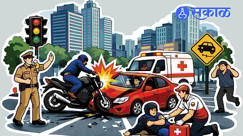 Traffic congestion and accident-prone junctions in Kolhapur city.