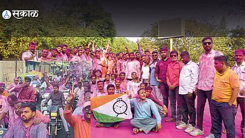 Party workers celebrate victories