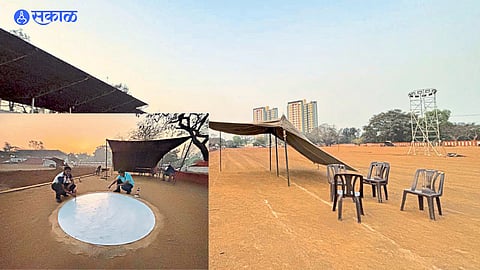 Candidates prepare for the Kolhapur Police recruitment