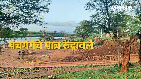 Eroded riverbank near Surve Dam
