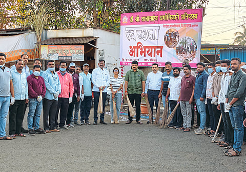 खंडाळा -शिरवळ येथे डॉ. श्री. नानासाहेब धर्माधिकारी प्रतिष्ठानतर्फे स्वच्छता अभियान