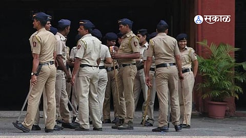 Police personnel deployed at major junctions in Kolhapur to ensure safety during Rangpanchami celebrations.