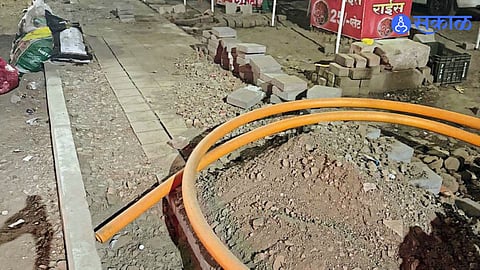 Residents Angry as Recently Repaired Footpath in Balewadi Dug Up Again