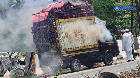 Tempo Catches Fire on Highway