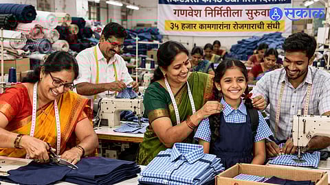 Workers engaged in garment and uniform production as Solapur gets approval for large-scale manufacturing project.