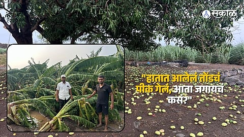 Nature's Fury in Baramati: Heavy Hailstorm Destroys Standing Crops