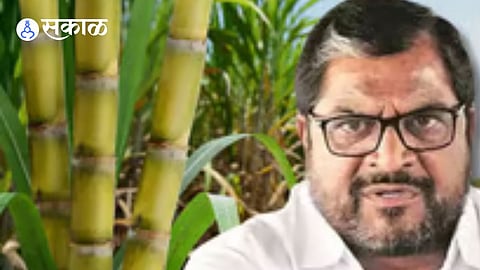 Raju Shetti addresses media, demanding strict action against sugar mills over pending FRP dues.