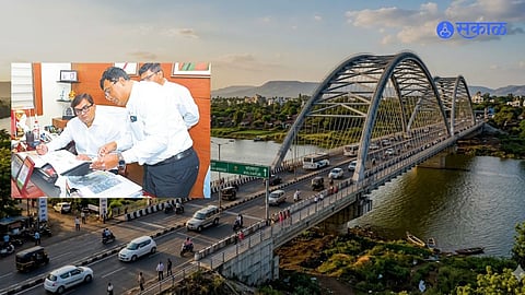 Panchganga river basket bridge work