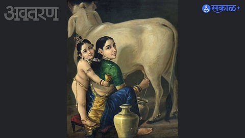 Raja Ravi Varma Krishna Yashoda painting
