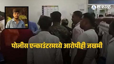 Police and locals gather at the shooting site in Siwan, Bihar, where a road rage incident led to the death of a young man and left another critically injured.