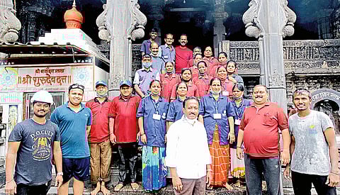 Unique worship of temple staff at Ambabai temple