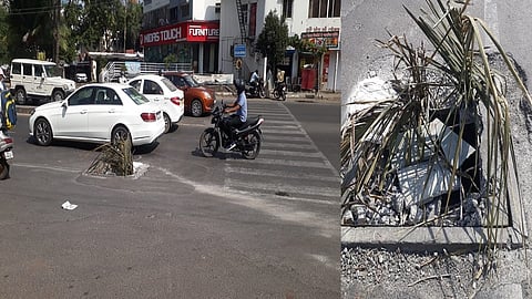 Accidents can occur due to a large crack in the chamber on Baner Road