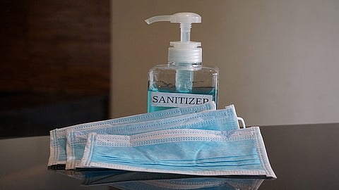masks and sanitizer