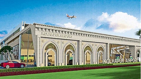 कोल्हापूर विमानतळाच्या विस्तारित कामाचे संकल्पचित्र