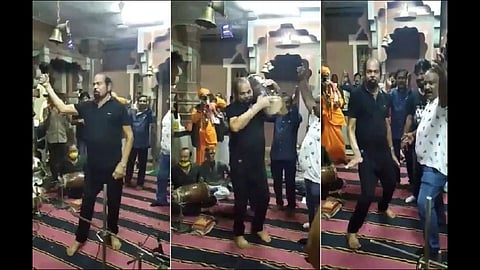 gujarat bjp mla madhu srivastava dances inside temple without mask video viral