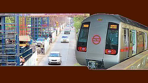 पिंपरी - पिंपरी ते कासारवाडीदरम्यान मेट्रोचे वेगात सुरू असलेले काम.