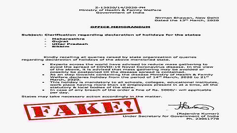 व्हायरल सत्य! कोरोनामुळे केंद्राने महाराष्ट्रात जाहीर केली सुट्टी?
