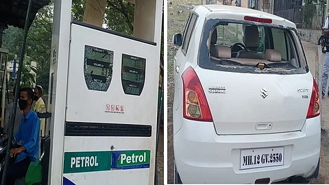 Panic in Citizen due to breaking glass and vehicles of Bibwewadi petrol pump
