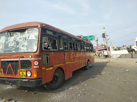 Stone Pelting on Bus Beed