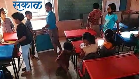Kids in the classroom and teachers at home case education marathi news kolhapur