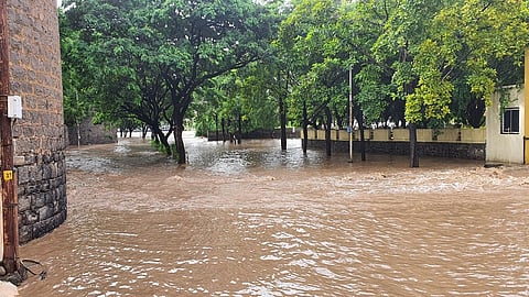 The river Karha was flooded in Baramati